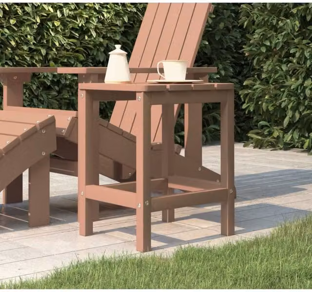 Berkfield Home Garden Adirondack Table in Brown, W/D/H: 38 x 38 x 46 cm – 1