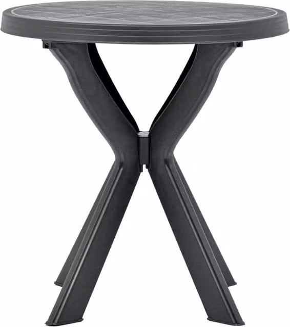 Berkfield Home Bistro Table in Anthracite and Black Plastic, Diameter: 70 cm