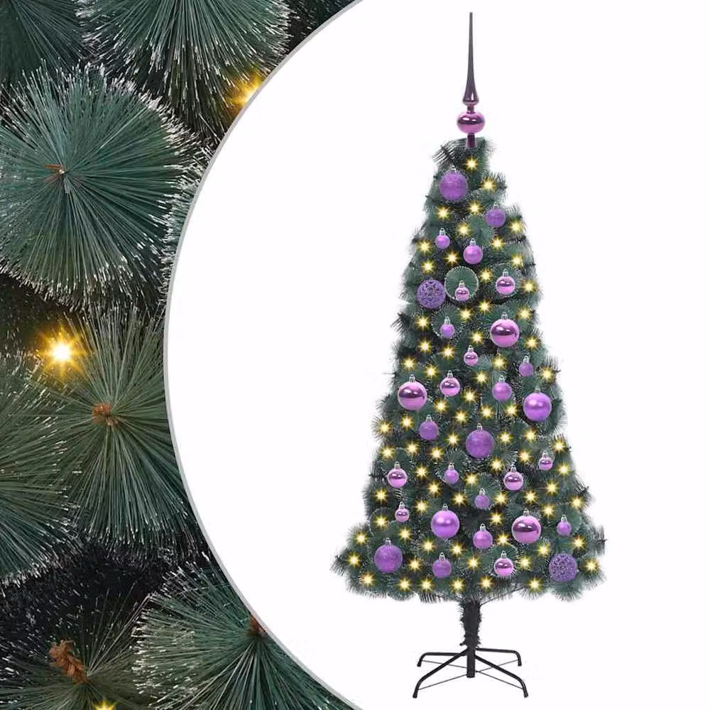 Berkfield Home Pre-lit Artificial Christmas Tree with Ball Set, Green, Height: 120 cm – 2