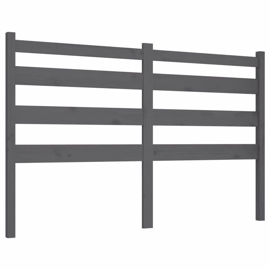 Berkfield Home Rustic Grey Solid Pine Wood Bed Headboard W/D/H: 126 x 4 x 100 cm – 2