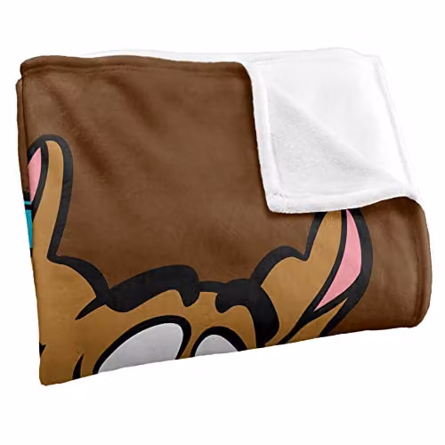 LOGOVISION Scooby Doo Officially Licensed Super Soft Fleece Throw Blanket, Multicolour and White, W: 152 cm, D: 127 cm – 2