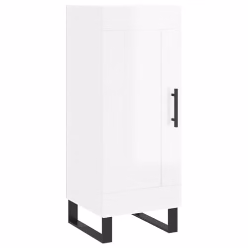 vidaXL Modern High Gloss White Sideboard in Engineered Wood W/D/H: 34.5 x 34 x 90 cm – 1