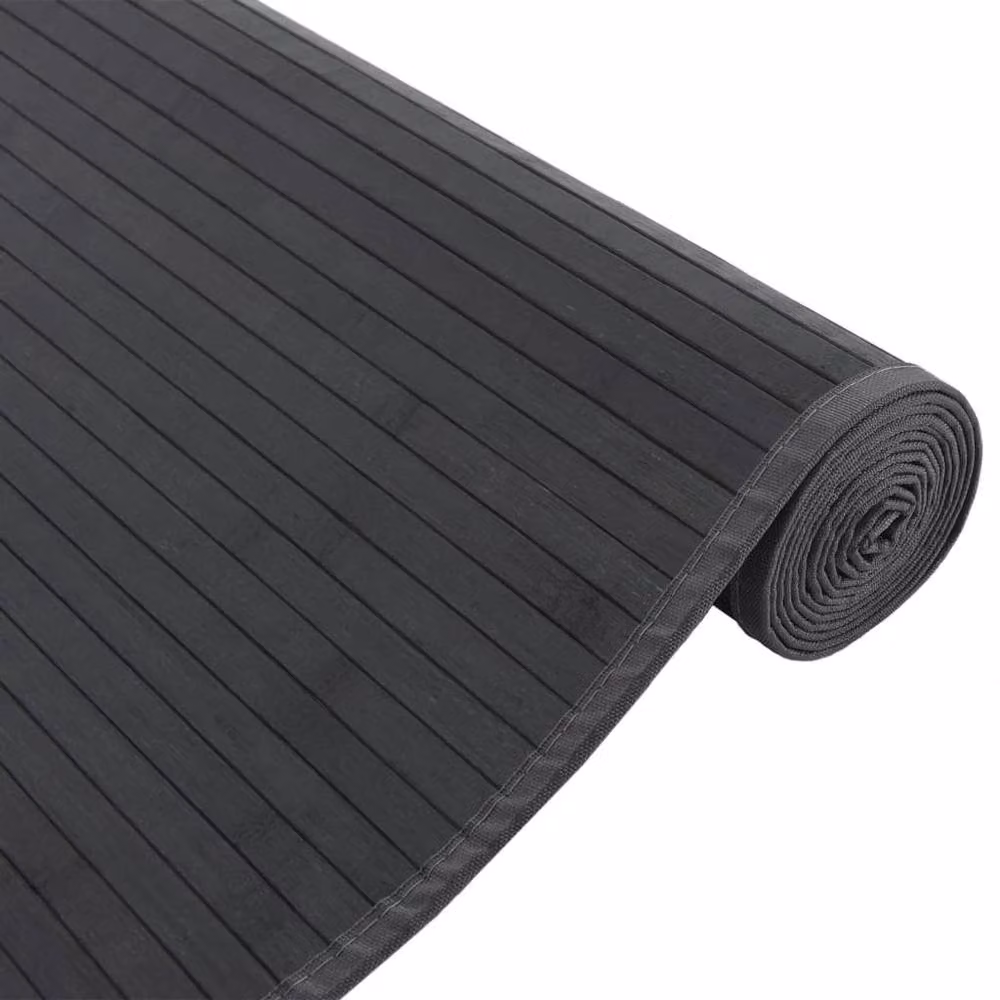 Berkfield Home Rectangular Bamboo Rug in Black, W: 80 cm x L: 1000 cm – 3