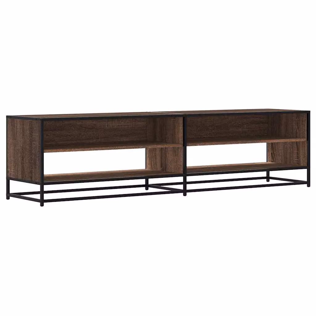 Berkfield Home Industrial TV Cabinet in Brown Oak, W: 180.5 cm, D: 46 cm, H: 46 cm – 2