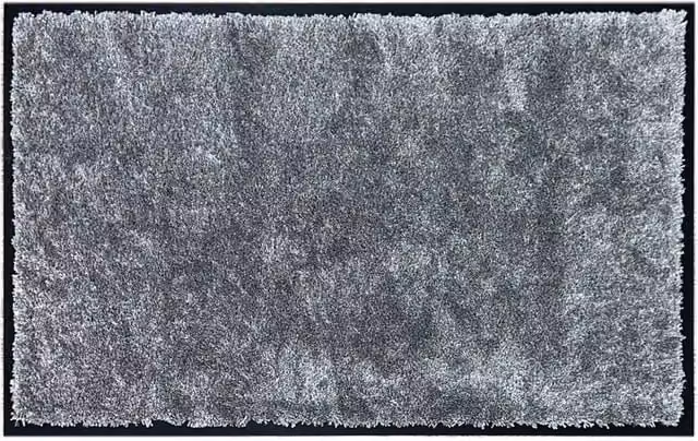 The Rug Shop UK WashaMat Modern Plain Rug in Grey and Silver, W: 90 cm, D: 60 cm – 1