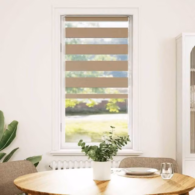 Berkfield Home Zebra Blind in Sand Brown, W: 60 cm, H: 150 cm