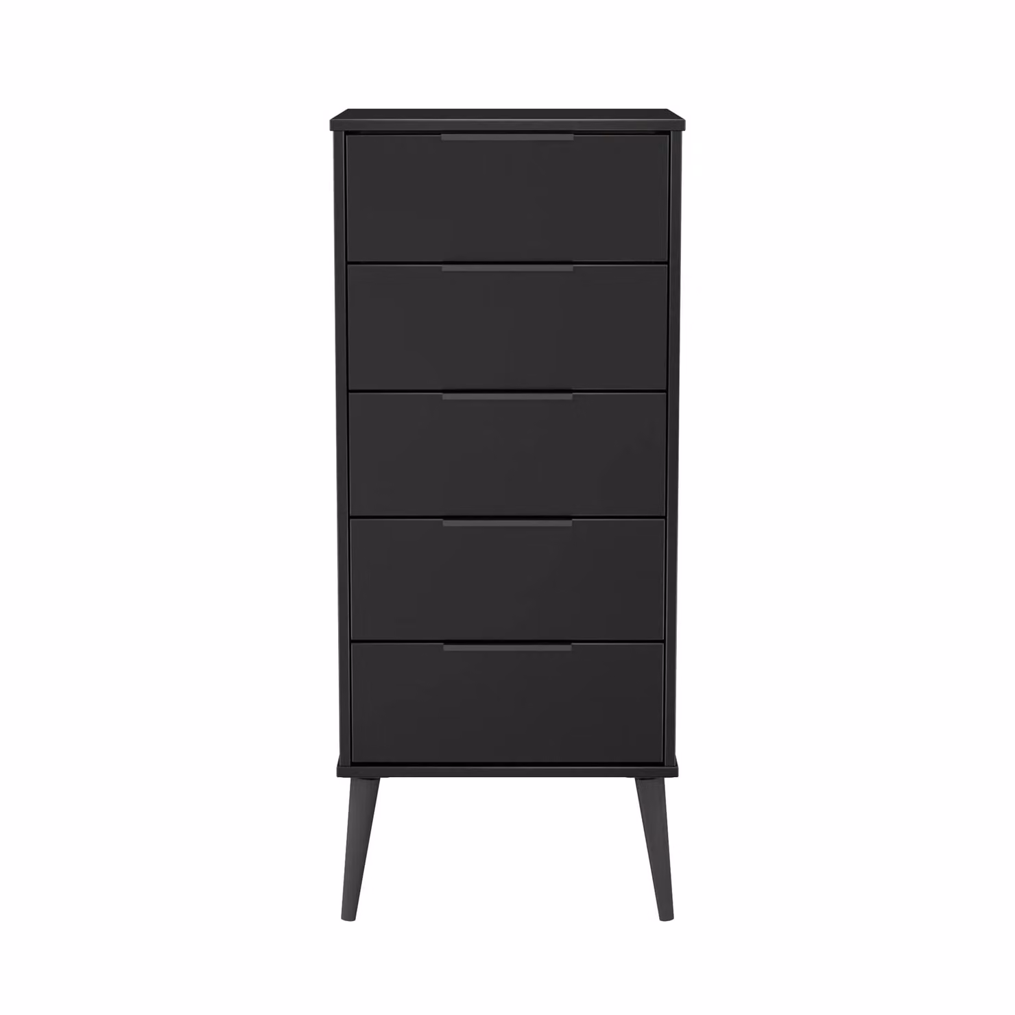 2 U Fuji 5 Drawer Tall Bedside Chest in Black, Ready Assembled – 2