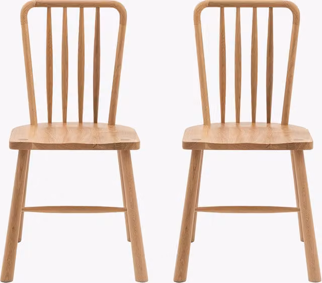 Perch & Parrow Modern Oak Dining Chairs in Beige, Set of 2