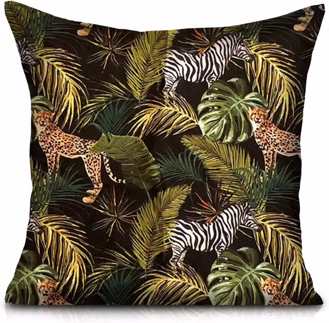 Luxury Living Safari Outdoor Water-repellant Polyester Cushion in Green and Multicolour – 1