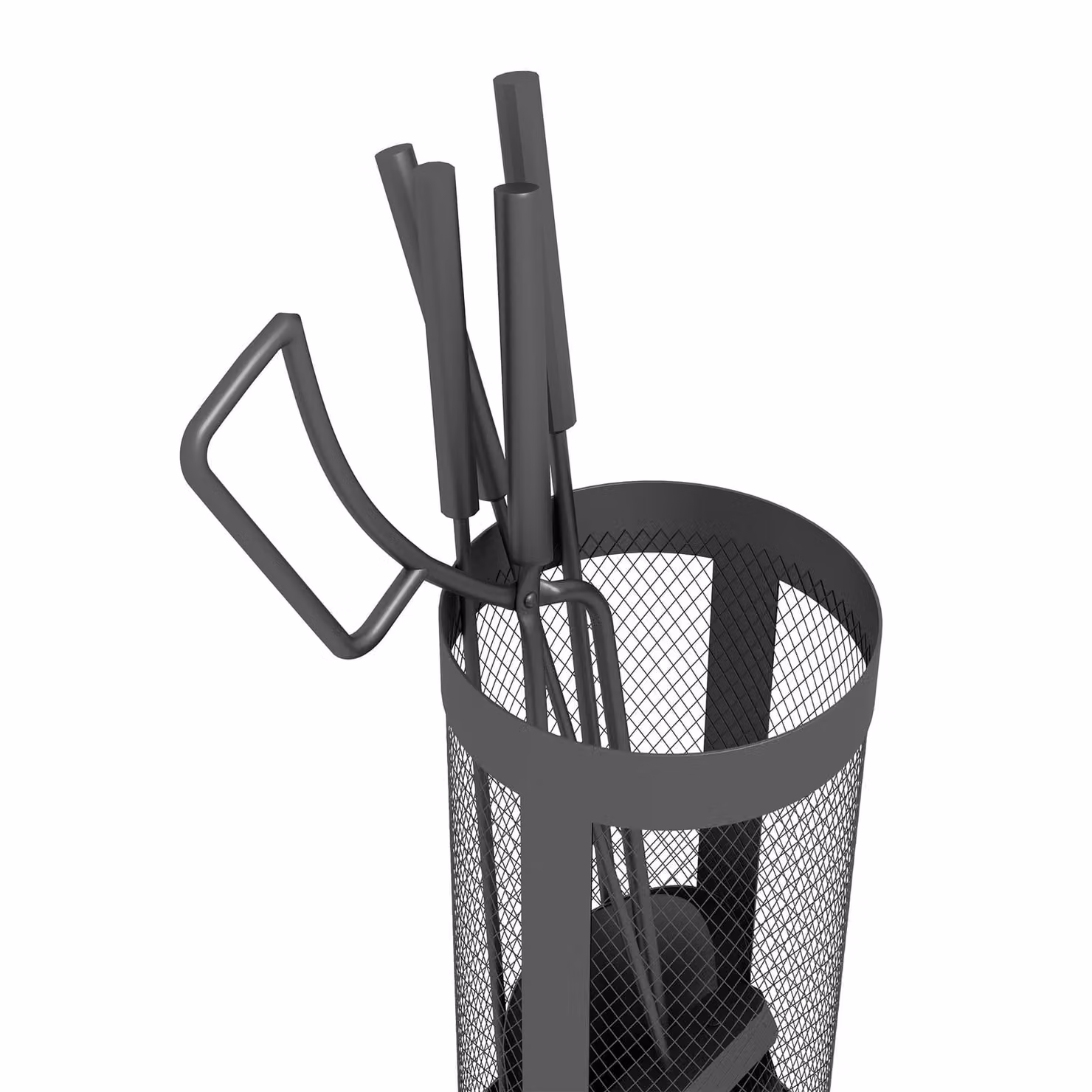 Outsunny 5-Piece Fireplace Tools Set with Mesh Basket in Black – 9