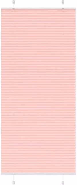 Berkfield Home Pink Single Pleat Polyester Semi-Transparent Corded Blind, W: 99.4 cm, H: 200 cm