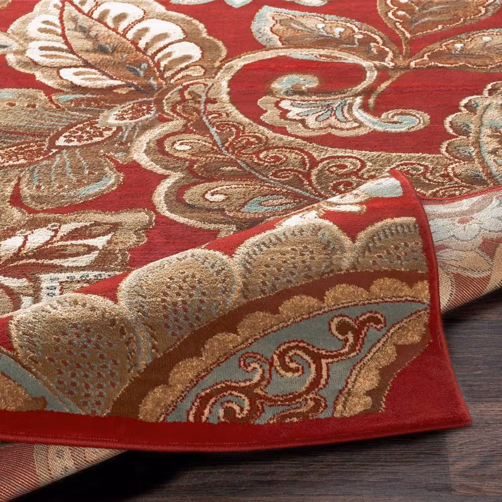 Livabliss Riley Vintage Boho Rectangular Rug in Red, Brown and Green, W: 80 cm, L: 220 cm – 3