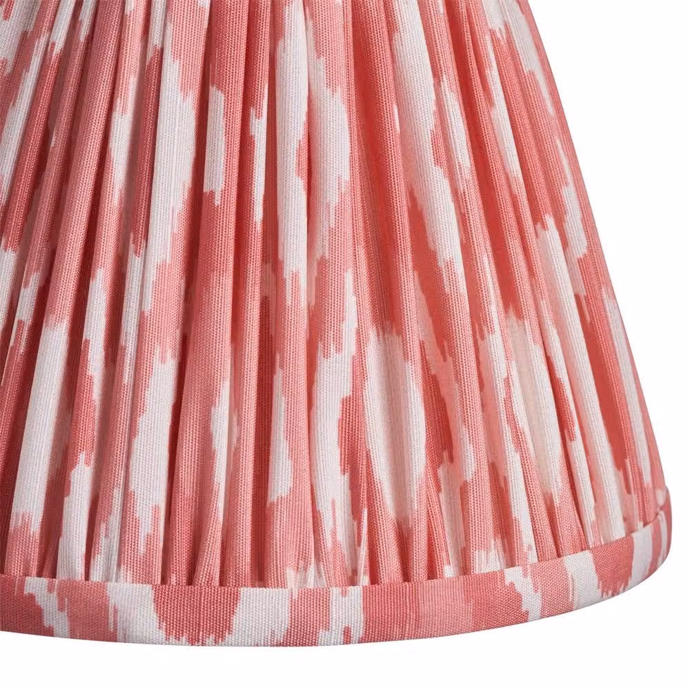 Netlighting Santiago Wall Light with Pink Fabric Ikat Shade and Gold/Brass Finish, 16 cm, B22 – 2