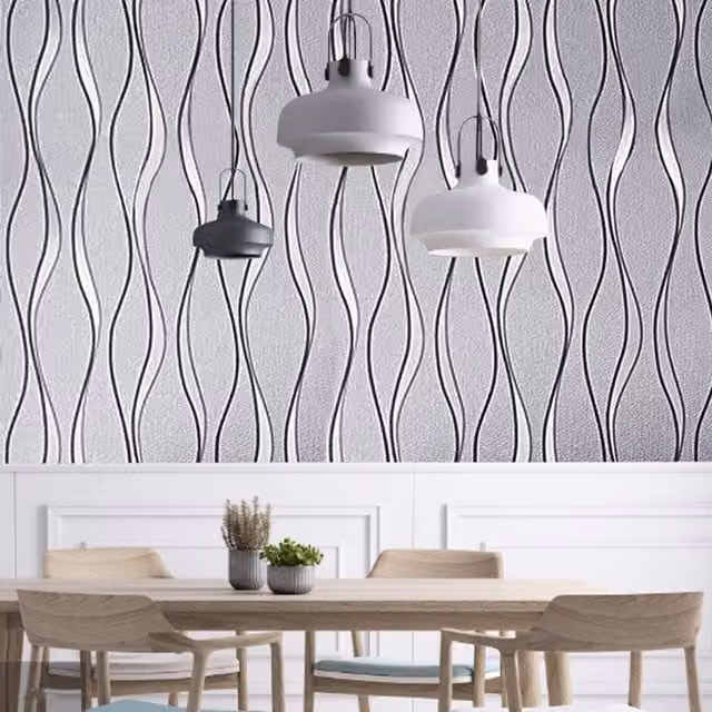 Livingandhome Grey Geometric Abstract Modern Non-Woven Fabric Wallpaper