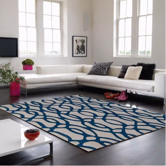 The Rug Shop UK Blue Abstract Handmade Area Rug, W: 160 cm, D: 230 cm – 1