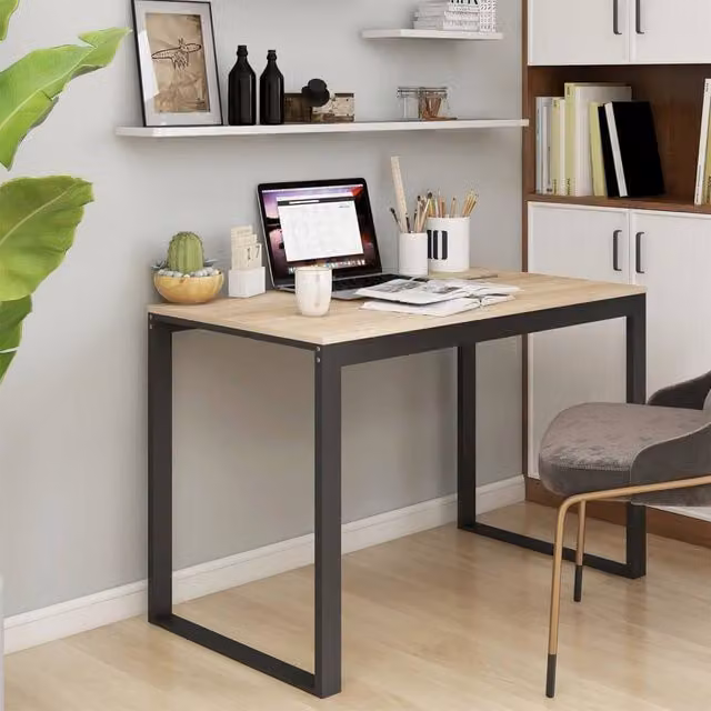 Berkfield Home Computer Desk in Black and Oak, W/D/H: 110 x 60 x 73 cm – 1