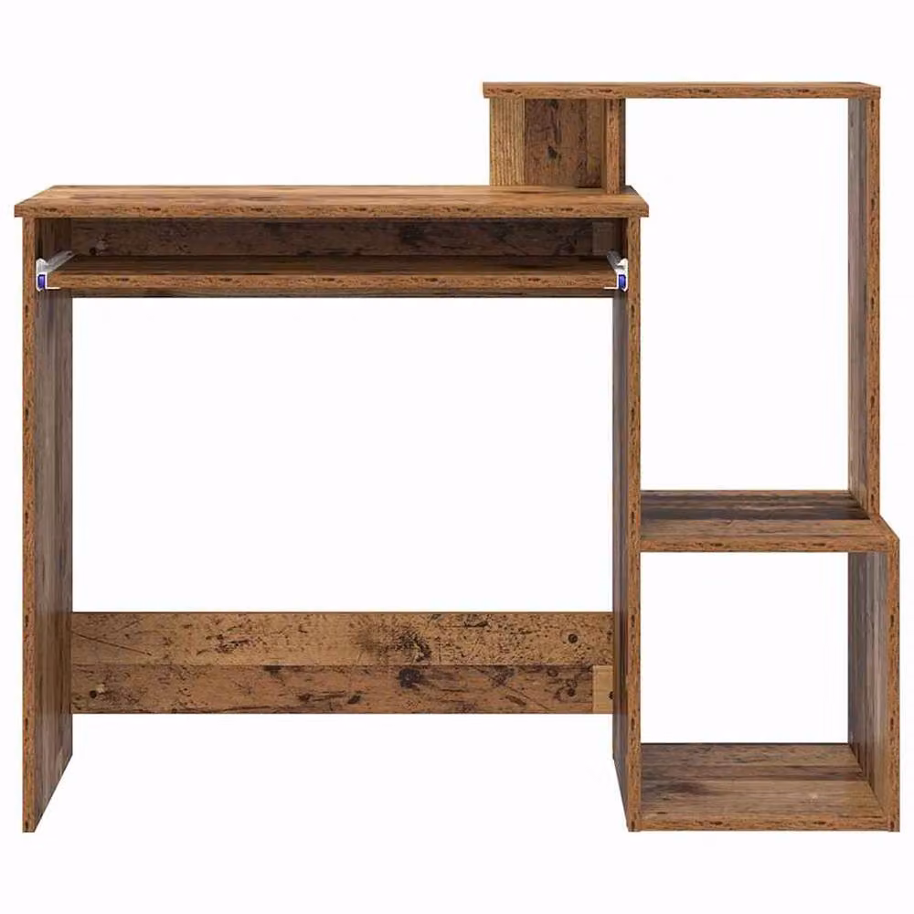 Berkfield Home Brown Rustic Computer Desk with Medium Storage in Engineered Wood – 4