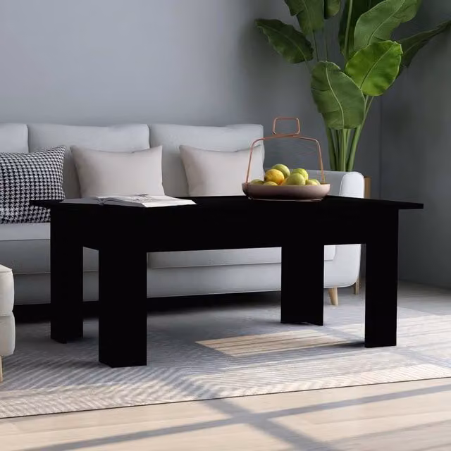 Berkfield Home Modern Black Rectangular Coffee Table, W/D/H: 100 x 60 x 42 cm