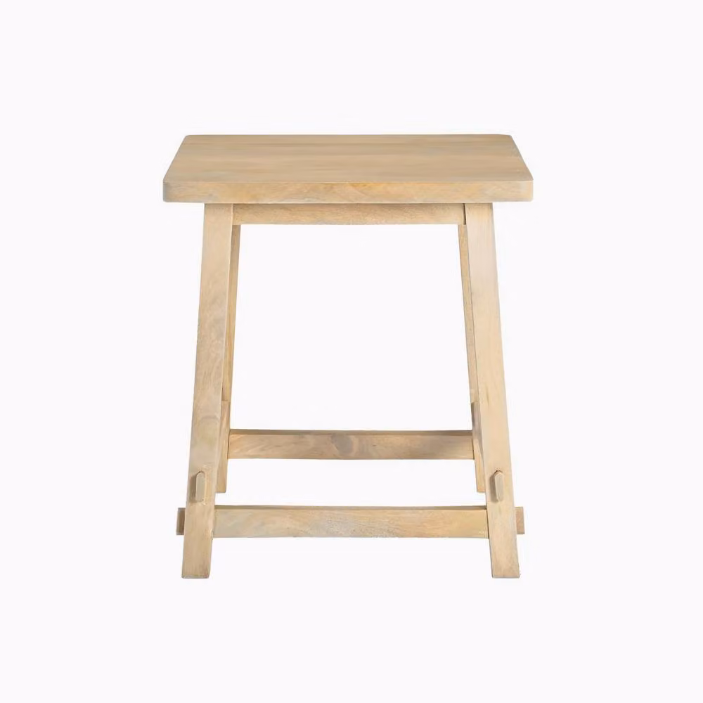 FurnitureboxUK Rockies Square Rustic Oak and Mango Wood Side Table in Brown – 2