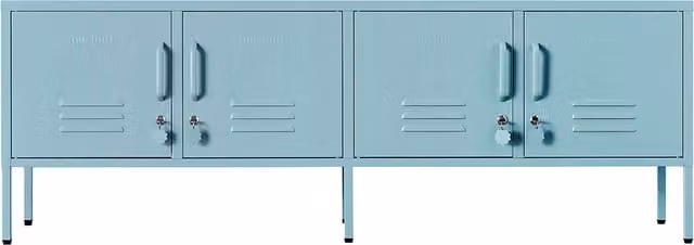 Mustard Made The Standard Freestanding Metal Storage Cabinet in Blue, H 162 x W 57 x D 40 cm – 1