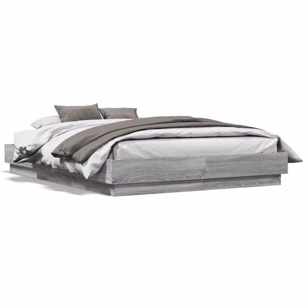 Berkfield Home Durable Small Double Bed Frame in Grey Sonoma, W/D/H: 120 x 190 x 23 cm – 3