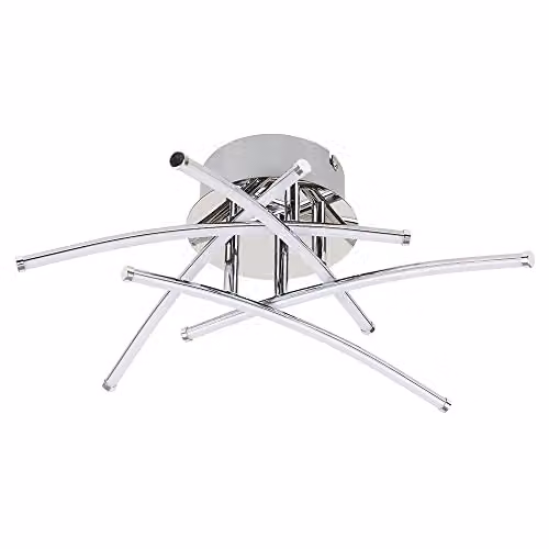 MiniSun Modern Chrome 25W Integrated LED 5 Way Cross Over Design Ceiling Light Fitting with 3000K Warm White Light – 1