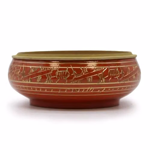 KDMD Ancient Wisdom Chakra Charcoal Incense Jar in Red and Gold