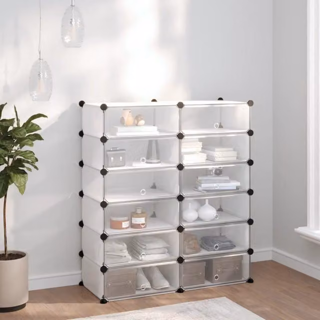 Berkfield Home Transparent Shoe Rack, W/D/H: 94.5 x 36.5 x 106 cm – 1