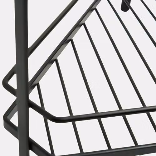 OHS 2-Tier Metal Corner Shelf Freestanding Storage Unit in Matt Black – 3
