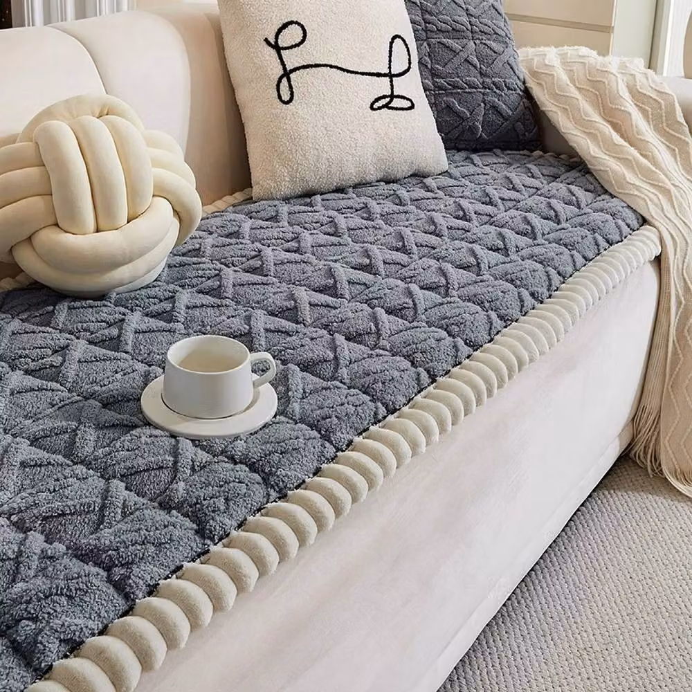 NESTLUNE Non-Slip Geometric Sofa Slipcover in Grey, W/D/H: 190 x 100 x 70 cm – 2