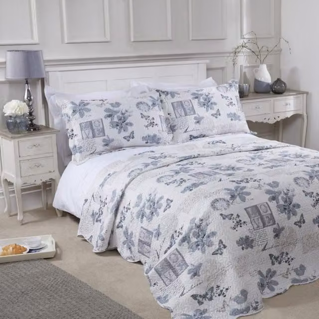 NewEdgeBlinds Silver and Grey Fibre Bedspread
