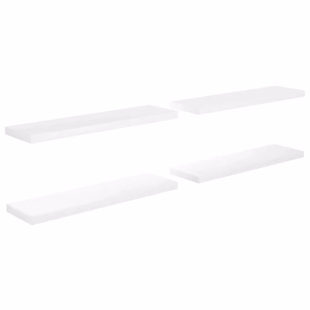 Berkfield Home Set of 4 Floating Wall Shelves in High Gloss White, W/D/H: 90 x 23.5 x 4 cm – 2