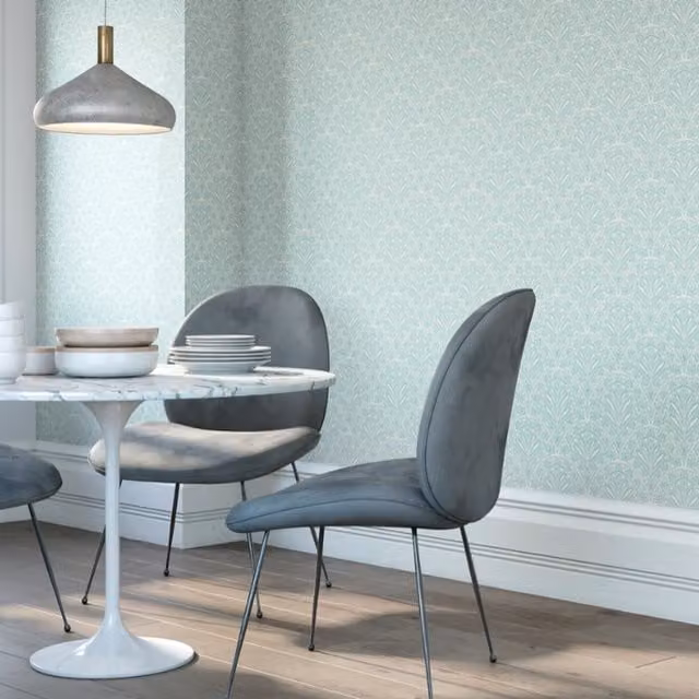 Hoopla Walls Deco Fan Blue and Black Art Deco Geometric Abstract Wallpaper
