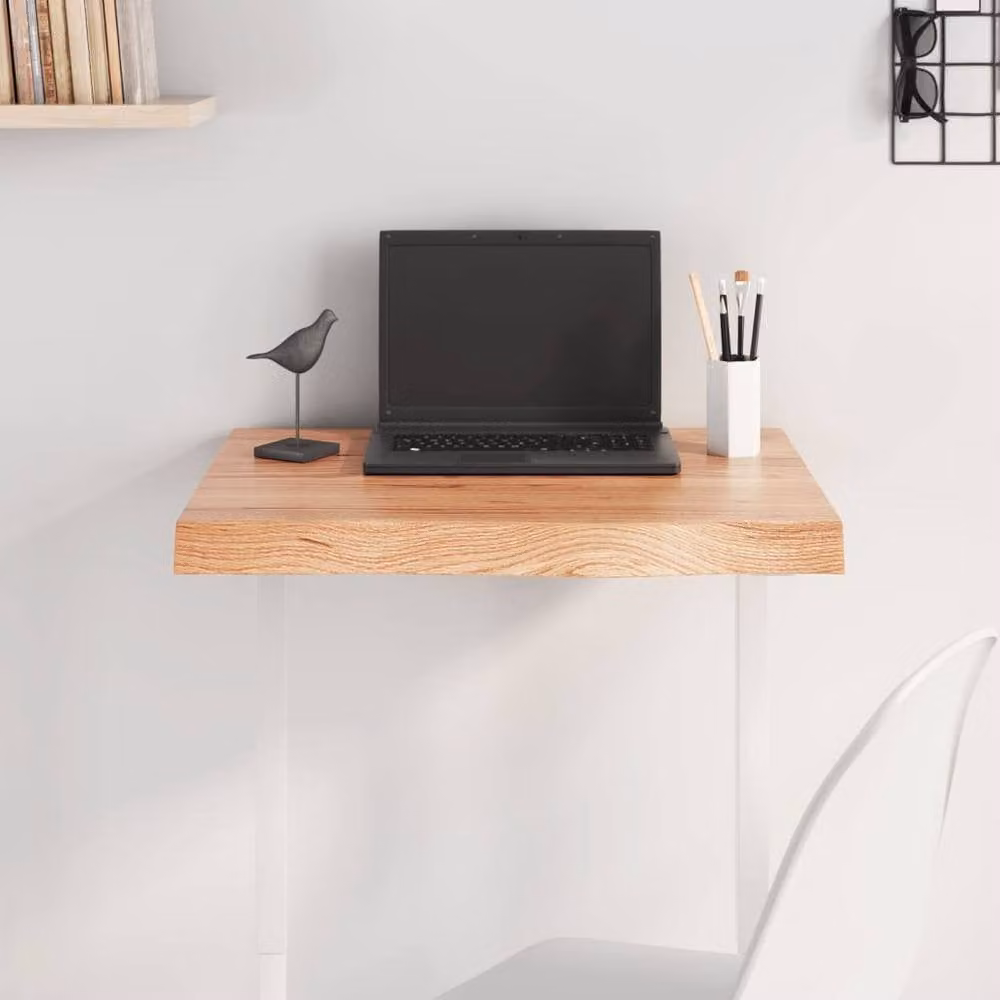 Berkfield Home Light Brown Treated Solid Oak Table Top W: 60 cm, D: 50 cm, H: 2-6 cm – 2