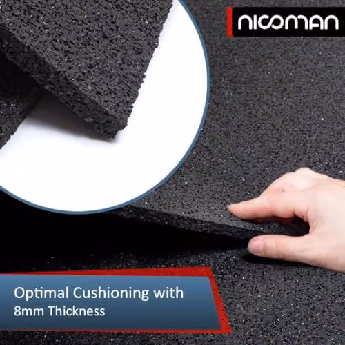Nicoman Anti-Vibration Rubber Mat for Washing Machines and Tumble Dryers, Black, W/D/H: 60 x 60 x 0.8 cm – 4