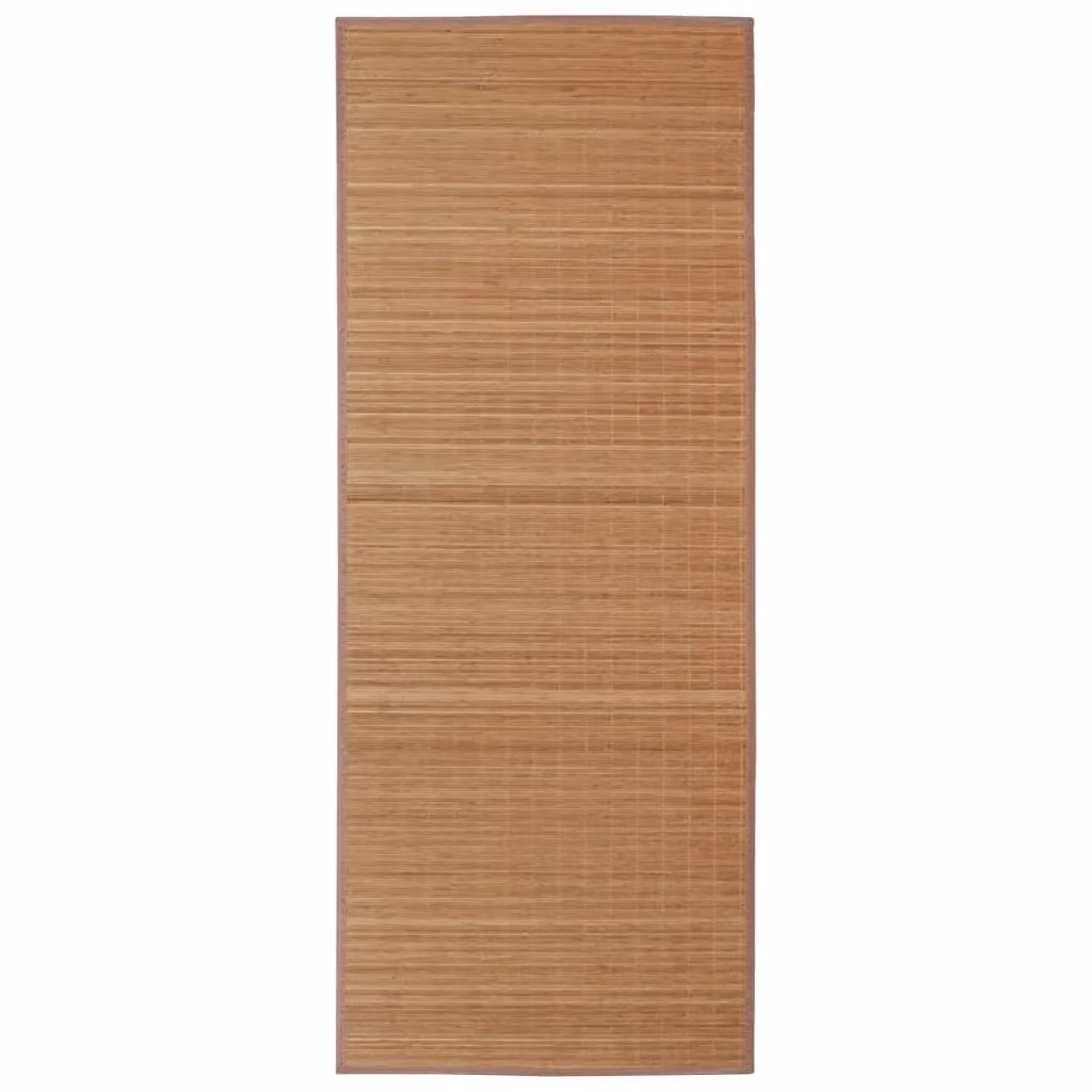 Berkfield Home Rectangular Brown Bamboo and Polypropylene Rug W: 80 cm, L: 300 cm – 2