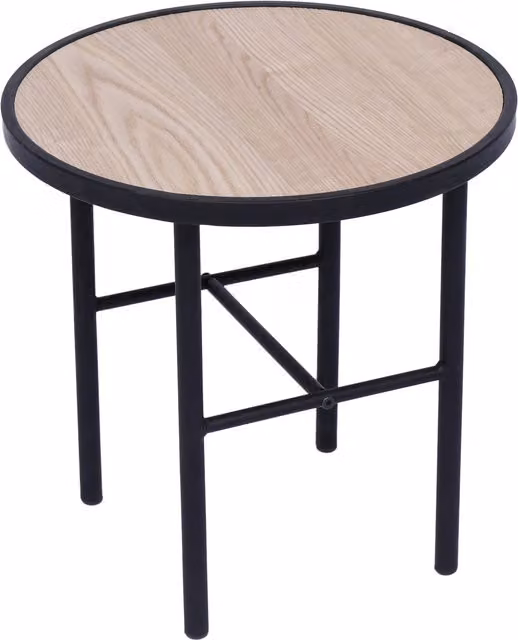 MIHARA Nordlys Round Industrial End Table in Brown Metal, W/D/H: 40 x 40 x 40 cm – 1