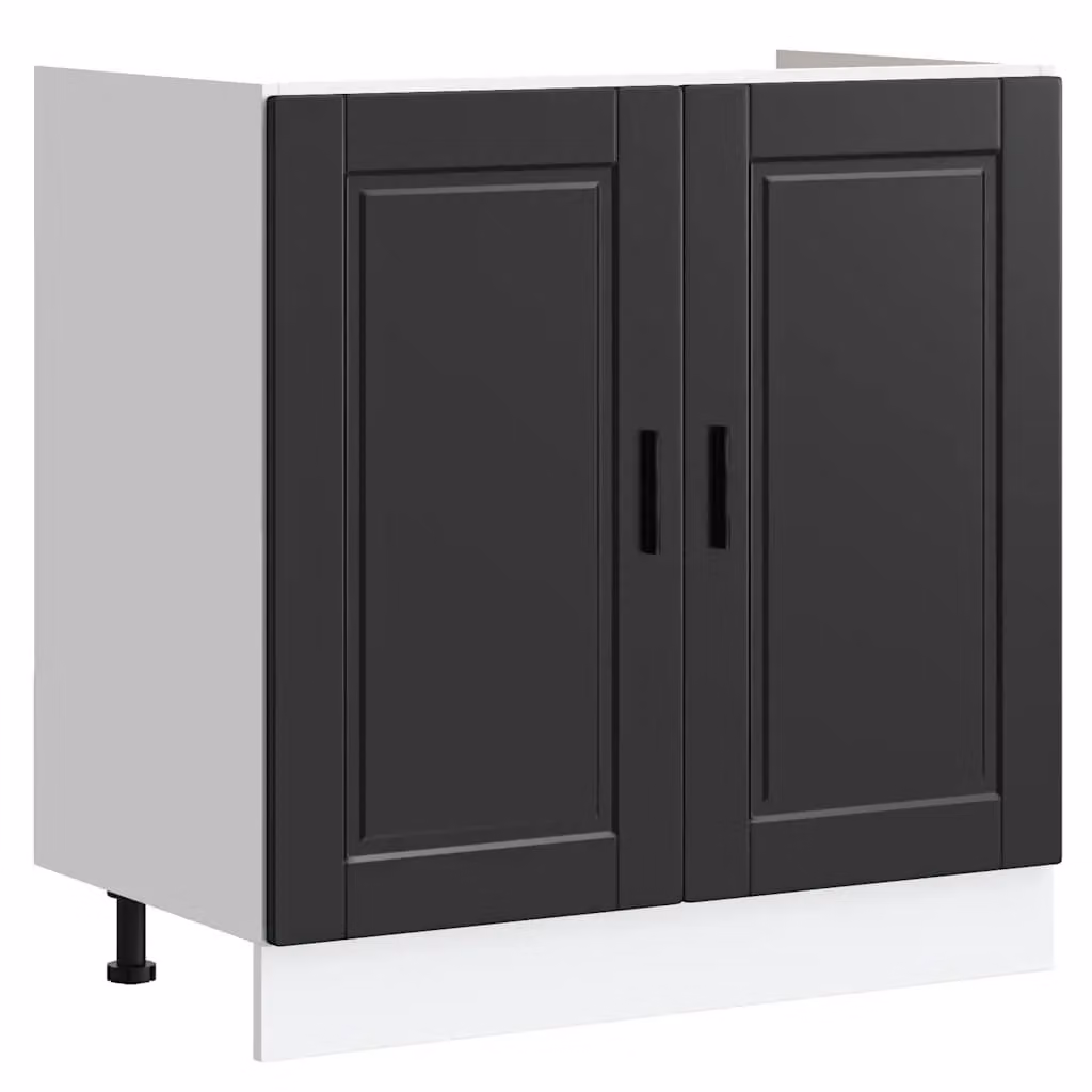 Berkfield Home Porto Black Freestanding Sink Base Cabinet W/D/H: 80 x 46 x 81.5 cm – 1