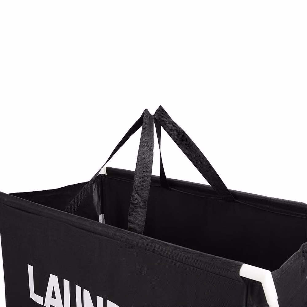 Garden Sanctuary Large Collapsible Fabric Laundry Basket with Handles, Black – 7