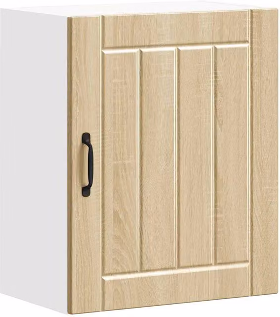 Berkfield Home Lucca Kitchen Wall Cabinet in Sonoma Oak with Glass Doors, Brown