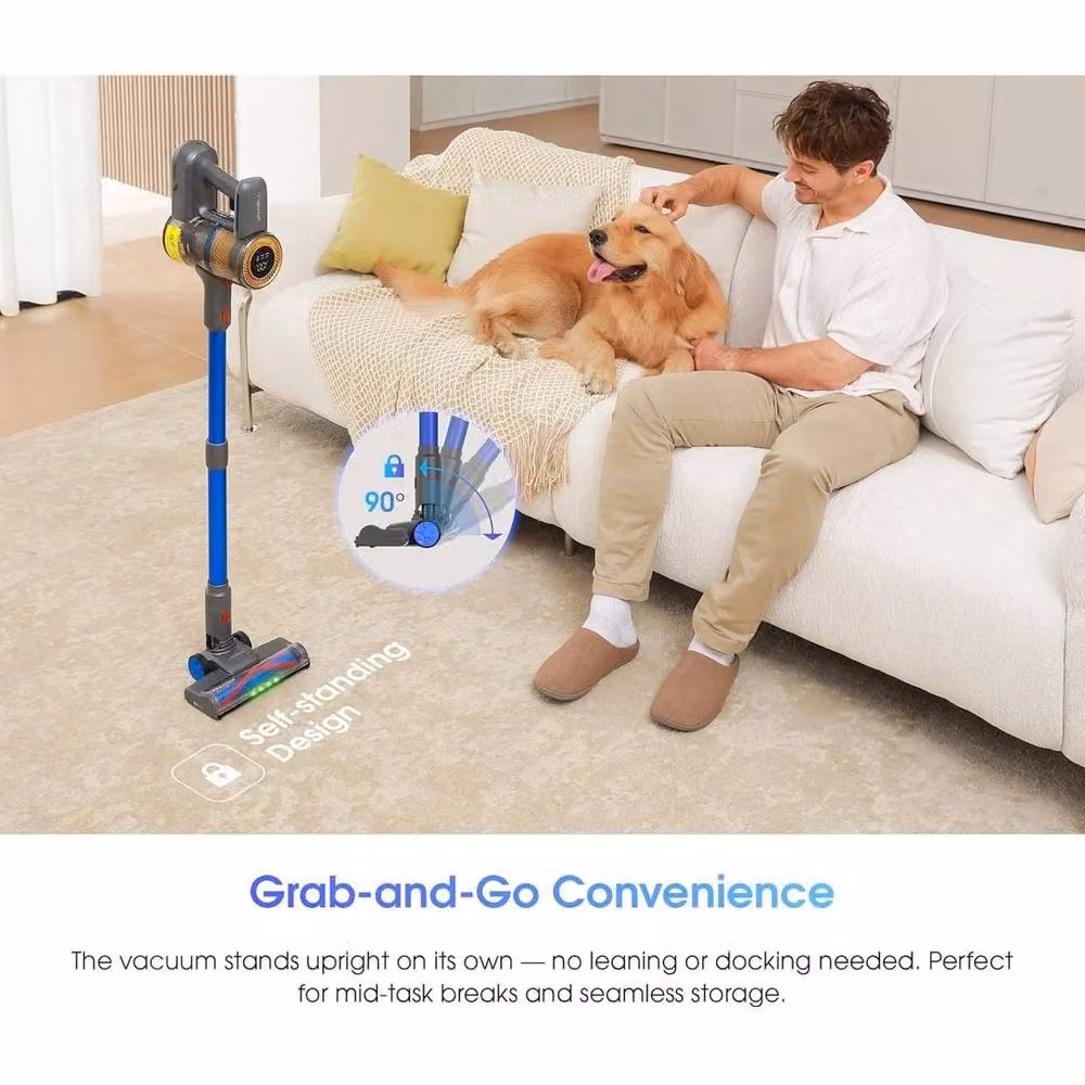 SPETLEK Cordless Bagless Vacuum Cleaner with Anti-Tangle Roller, 450W, 45KPa, 60 Min Runtime, Multicolour – 3