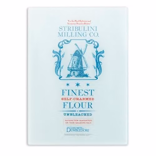 Fantastic Beasts Stribulini Milling Co. Rectangular Glass Chopping Board, Multicolour and White