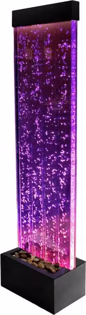 Primrose Bubble Water Wall Indoor Water Feature with Colour Changing LEDs, Black, Height: 150 cm