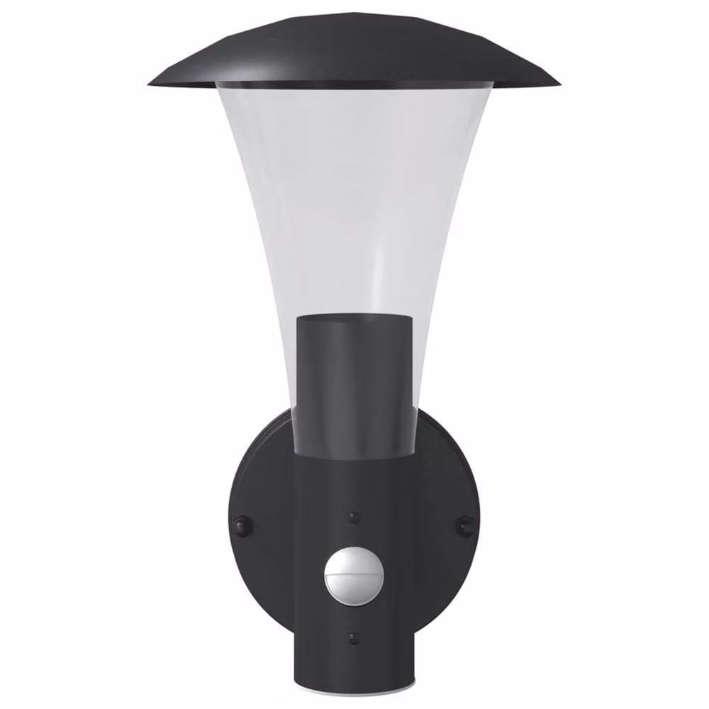 Berkfield Home Black Stainless Steel Outdoor Wall Lights with Motion Sensor, 2 Pack – 2