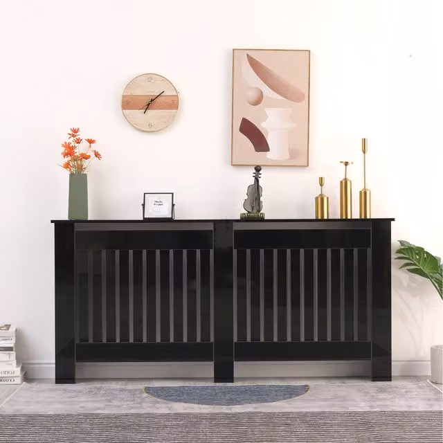HMD High Gloss Black Wall Mounted Radiator Cover