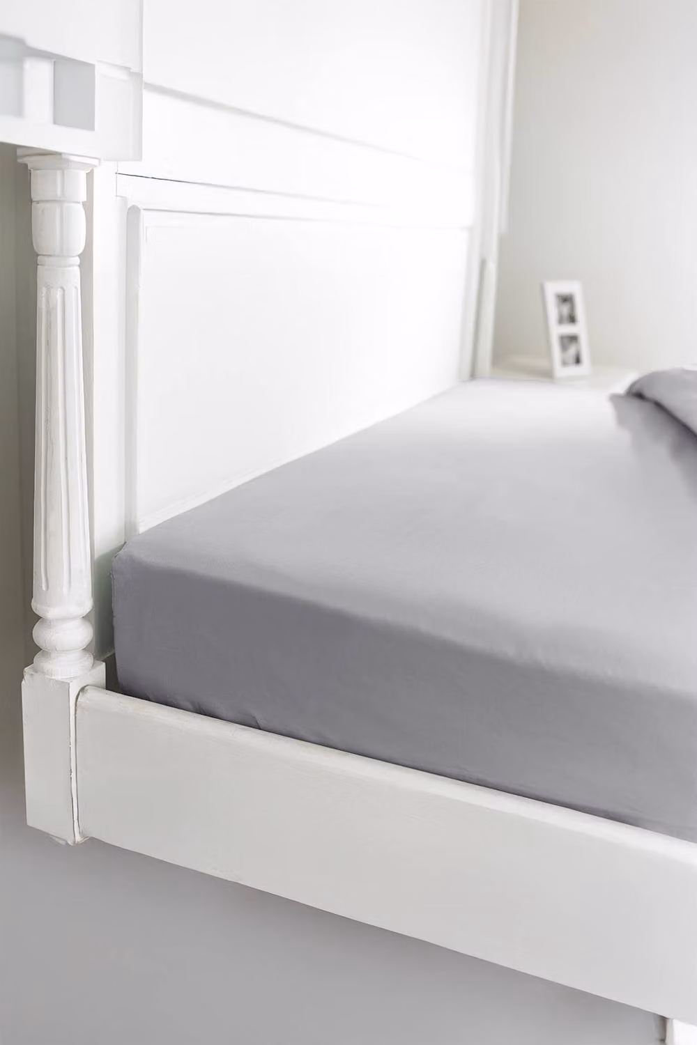The Lyndon Company Deluxe 400 Thread Count 100% Cotton Fitted Sheet in Grey, W/D/H: 180 x 200 cm – 2