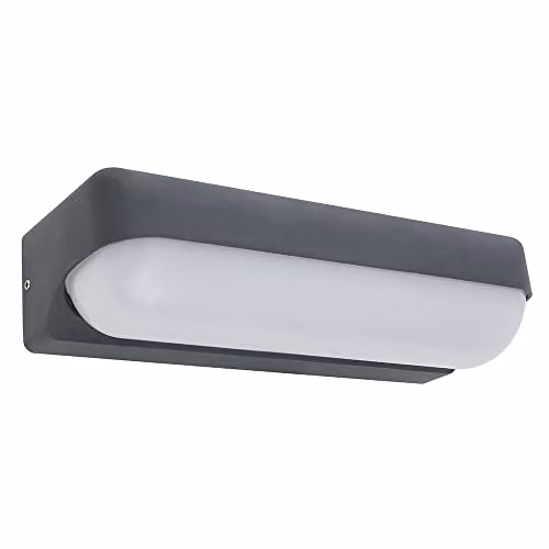 Globo Lighting Modern Rectangular LED Outdoor Wall Light in Anthracite with IP54 Rating and Downward Illumination
