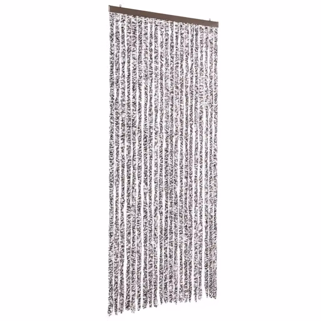 Berkfield Home Striped Chenille Insect Curtain in Brown and Beige, W/H: 90 x 220 cm – 2