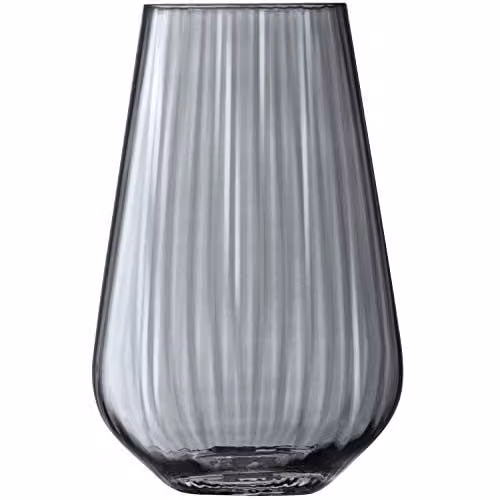 LSA International Zinc Vase in Grey, Handmade Mouthblown Glass, Height: 28 cm