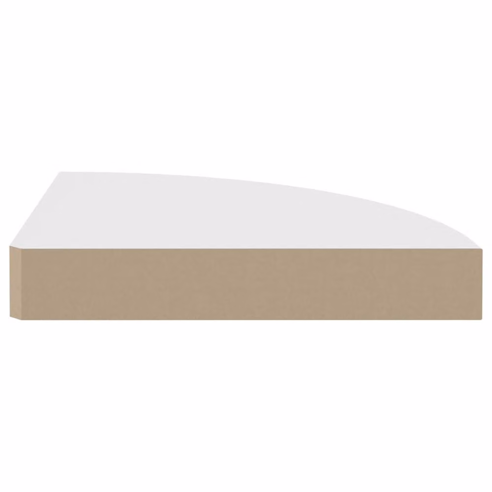 Berkfield Home Durable Floating Corner Shelf in White, W/D/H: 25 x 25 x 3.8 cm – 2